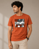 Burnt Orange Abstract Graphic T-Shirt