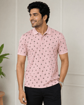 Blush Bloom Print Polo T-Shirt