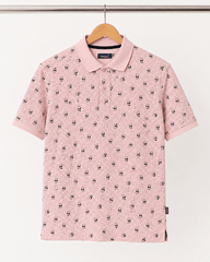 Blush Bloom Print Polo T-Shirt