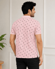 Blush Bloom Print Polo T-Shirt