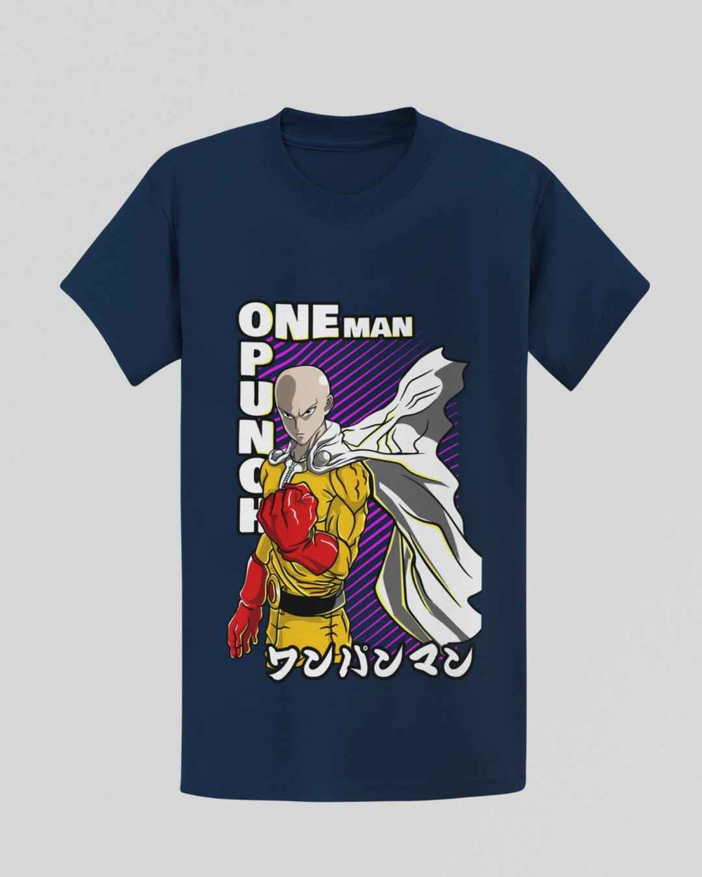 One Punch Man Anime T-shirt in Navy
