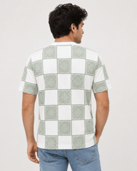 Sage Checkered Print T-Shirt