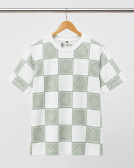 Sage Checkered Print T-Shirt