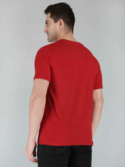 Red Half Sleeve Plain T-shirt