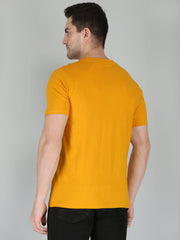 plain men's half sleeve t shirt mustard s cotton round neck