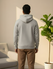 Unisex Solid Hoodie in Gray Melange
