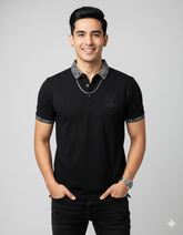 Black Party Wear Polo T-shirt