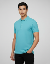 Solid Polo T-shirt for Men - Sky Blue