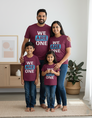We Are One Family T-Shirts in Wine