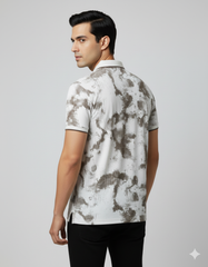 Abstract Print Polo Fashion T-shirt