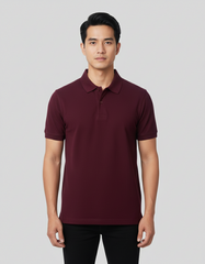 Solid Polo T-shirt for Men - Maroon