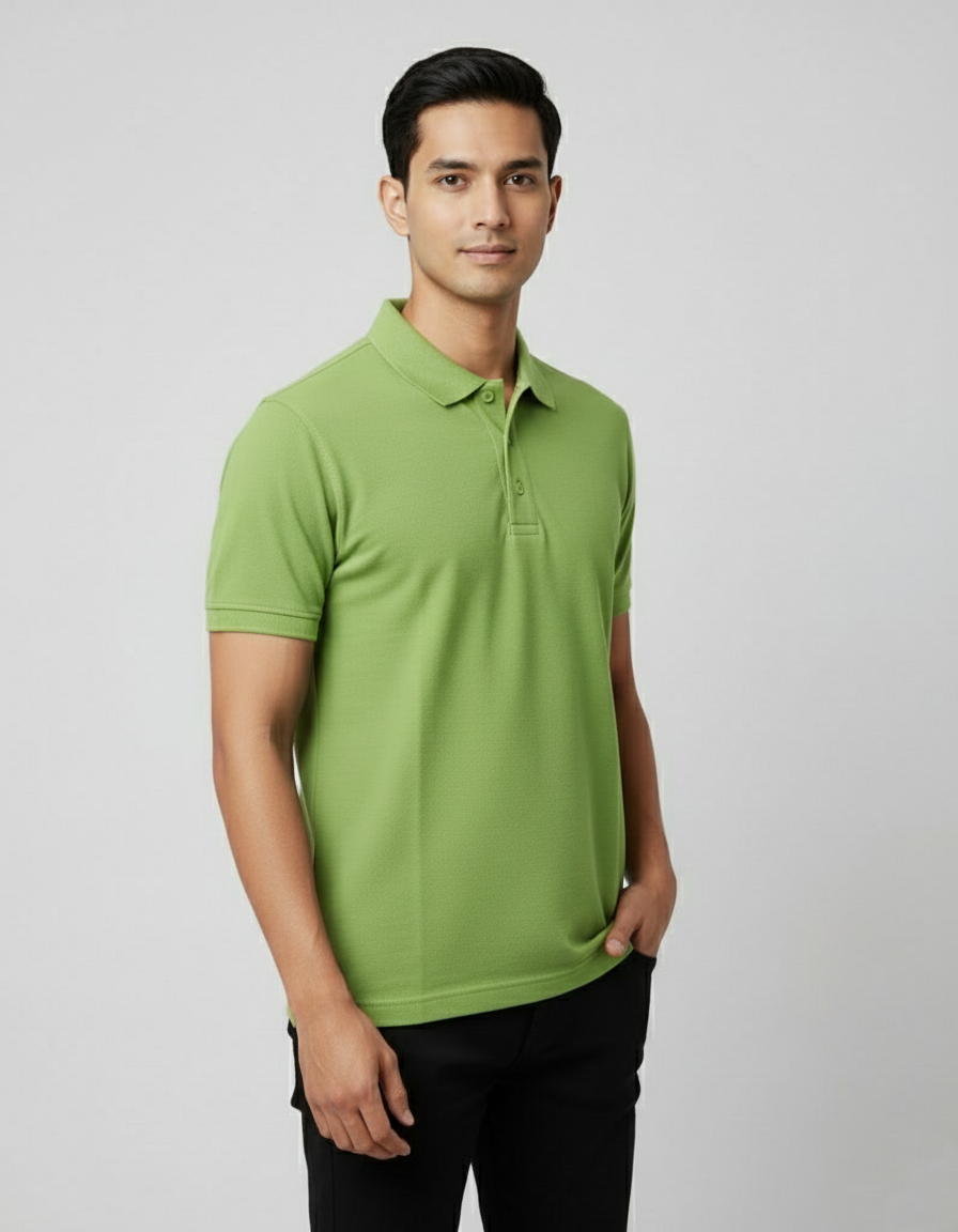 Solid Polo T-shirt for Men - Apple Green