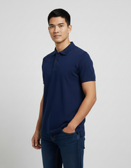 Solid Polo T-shirt for Men - Navy