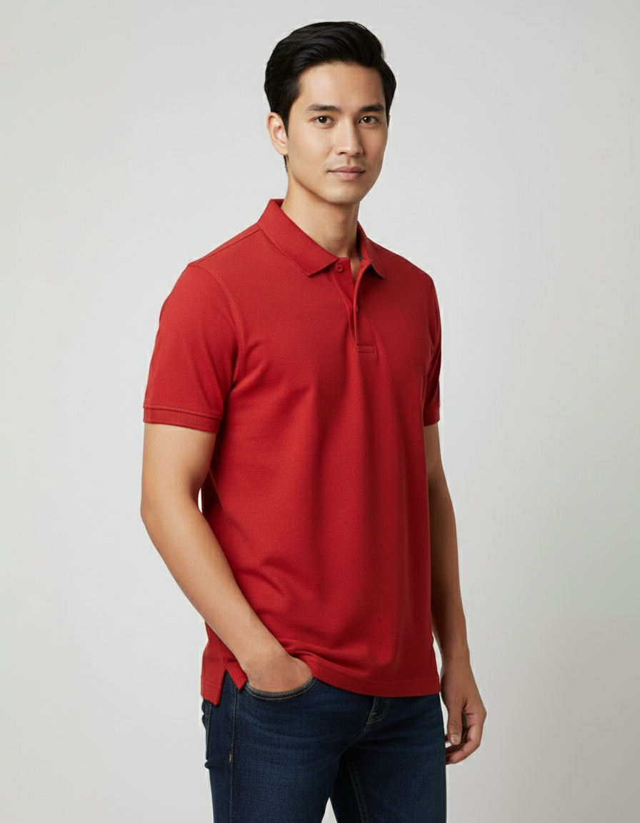 Solid Polo T-shirt for Men - Red