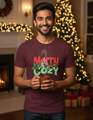 Merry & Cozy Christmas T-shirt - Wine