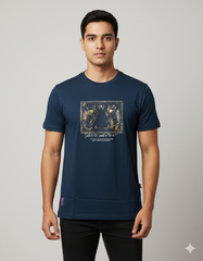 Lion Face Round Neck Party T-shirt