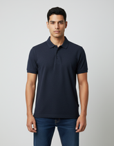 Solid Polo T-shirt for Men - Denim Blue