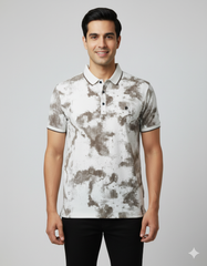 Abstract Print Polo Fashion T-shirt