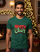 Merry & Cozy Christmas T-shirt - Basil Green