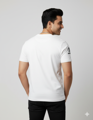 White Round Neck Fashion T-shirt