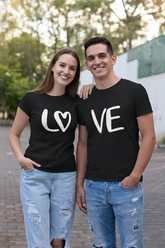 LOVE Couple T-shirt in Black