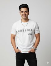 White Round Neck Fashion T-shirt