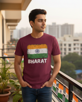 Bharat Flag T-shirt - Maroon