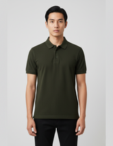 Solid Polo T-shirt for Men - Olive