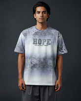 Blue Grey Gradient Oversized Fit T-Shirt