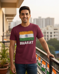 Bharat Flag T-shirt - Maroon