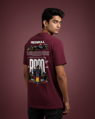 High Speed Track Dominance Graphic T-Shirt in Maroon