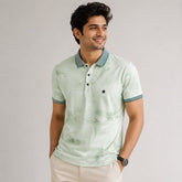 Men's Mint Green Tie-Dye Polo T-Shirt