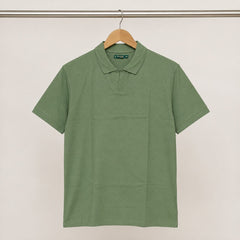 Men's Olive Green Solid Polo T-Shirt