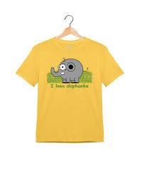 I Love Elephant Printed T-shirt for Kids