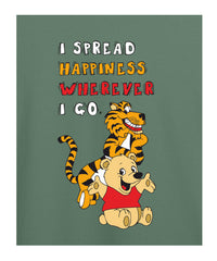 I Spread Happiness Printed T-shirt for Kids