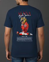 Racing Legend Tribute Graphic T-Shirt in Navy