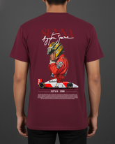Racing Legend Tribute Graphic T-Shirt in Maroon
