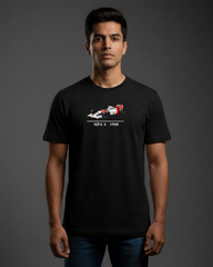 Racing Legend Tribute Graphic T-Shirt in Black