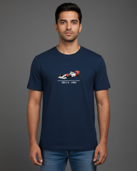 Racing Legend Tribute Graphic T-Shirt in Navy