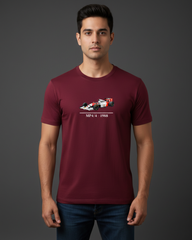 Racing Legend Tribute Graphic T-Shirt in Maroon
