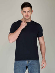 Navy Half Sleeve Plain T-shirt