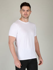 White Half Sleeve Plain T-shirt