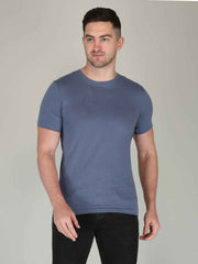 Piegon Blue Half Sleeve Plain T-shirt