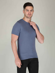 Piegon Blue Half Sleeve Plain T-shirt