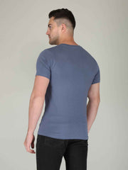 Piegon Blue Half Sleeve Plain T-shirt