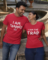 Trap & Trapped Matching Couple T-shirt - Red