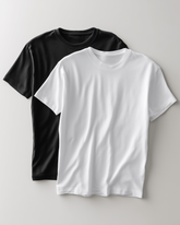 Black & White Cotton Lycra Stretch T-Shirt Combo