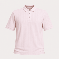 Men's Light Pink Textured Polo T-Shirt