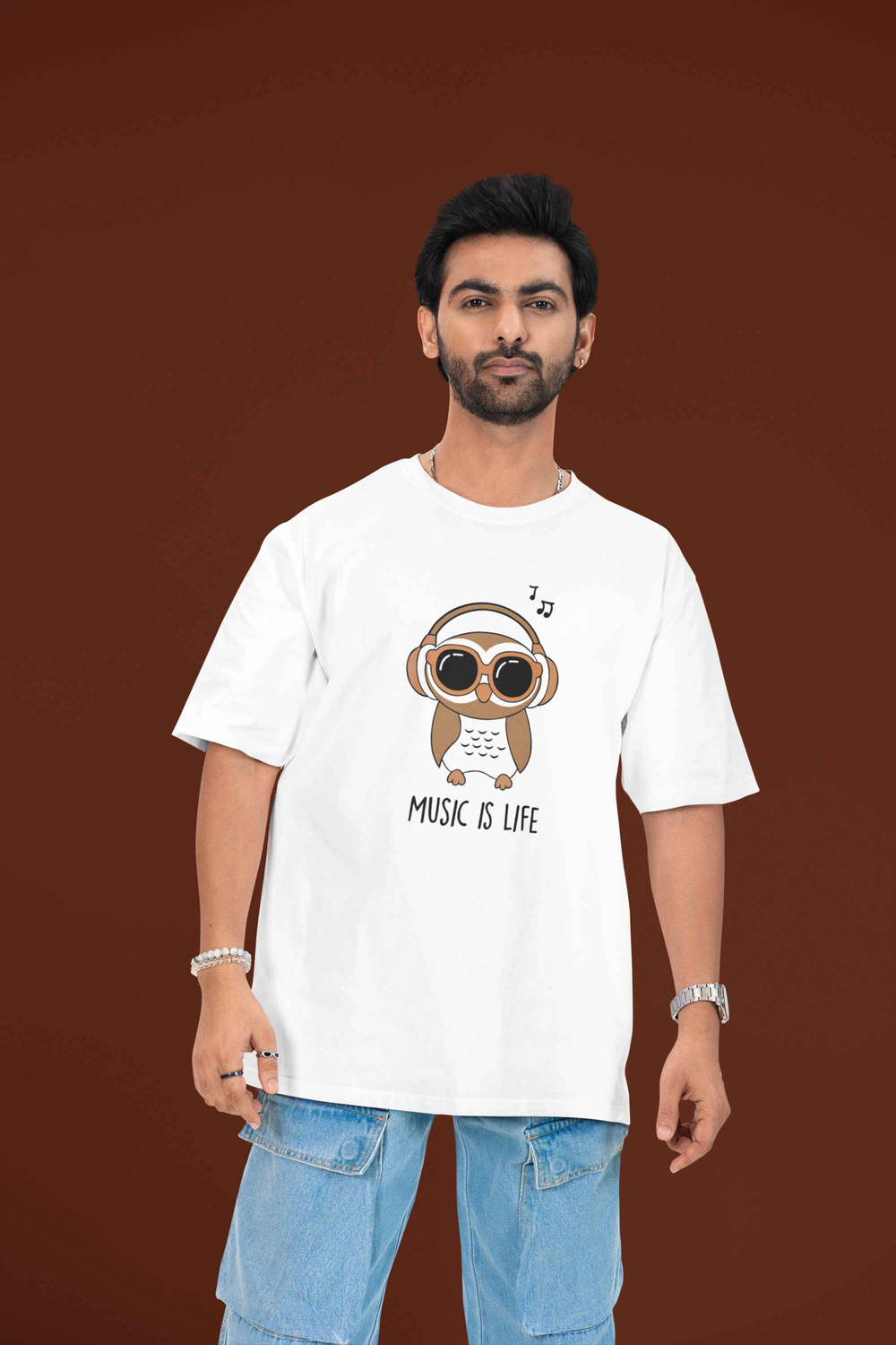 Music Owl Oversize Fit T-shirt