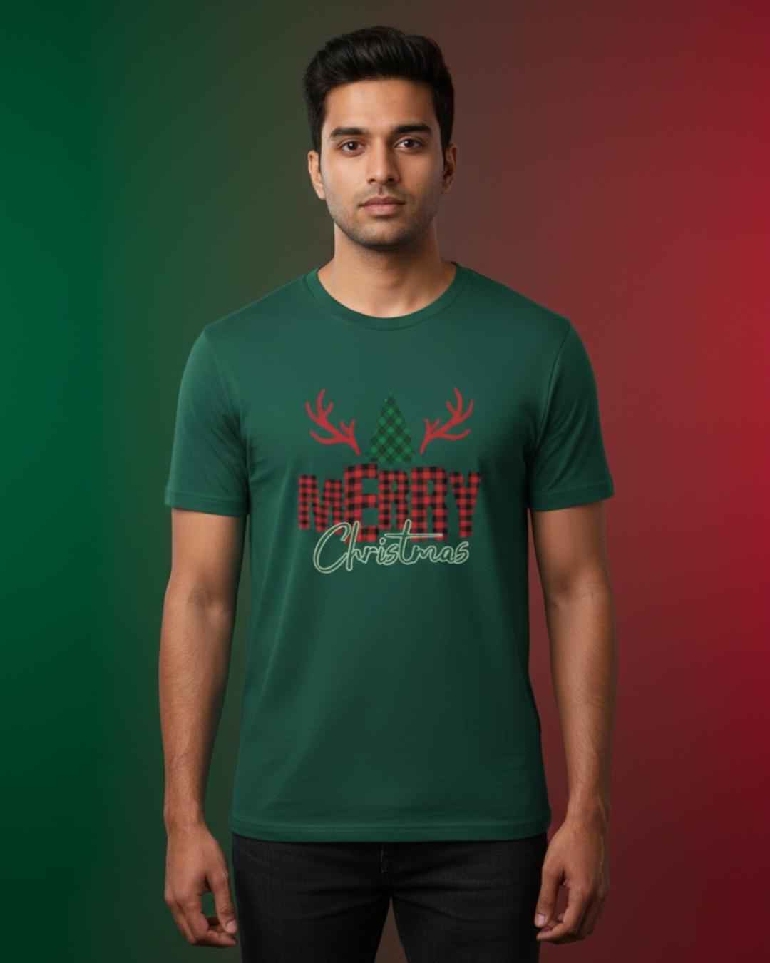 Merry Christmas Basil Green T-shirt